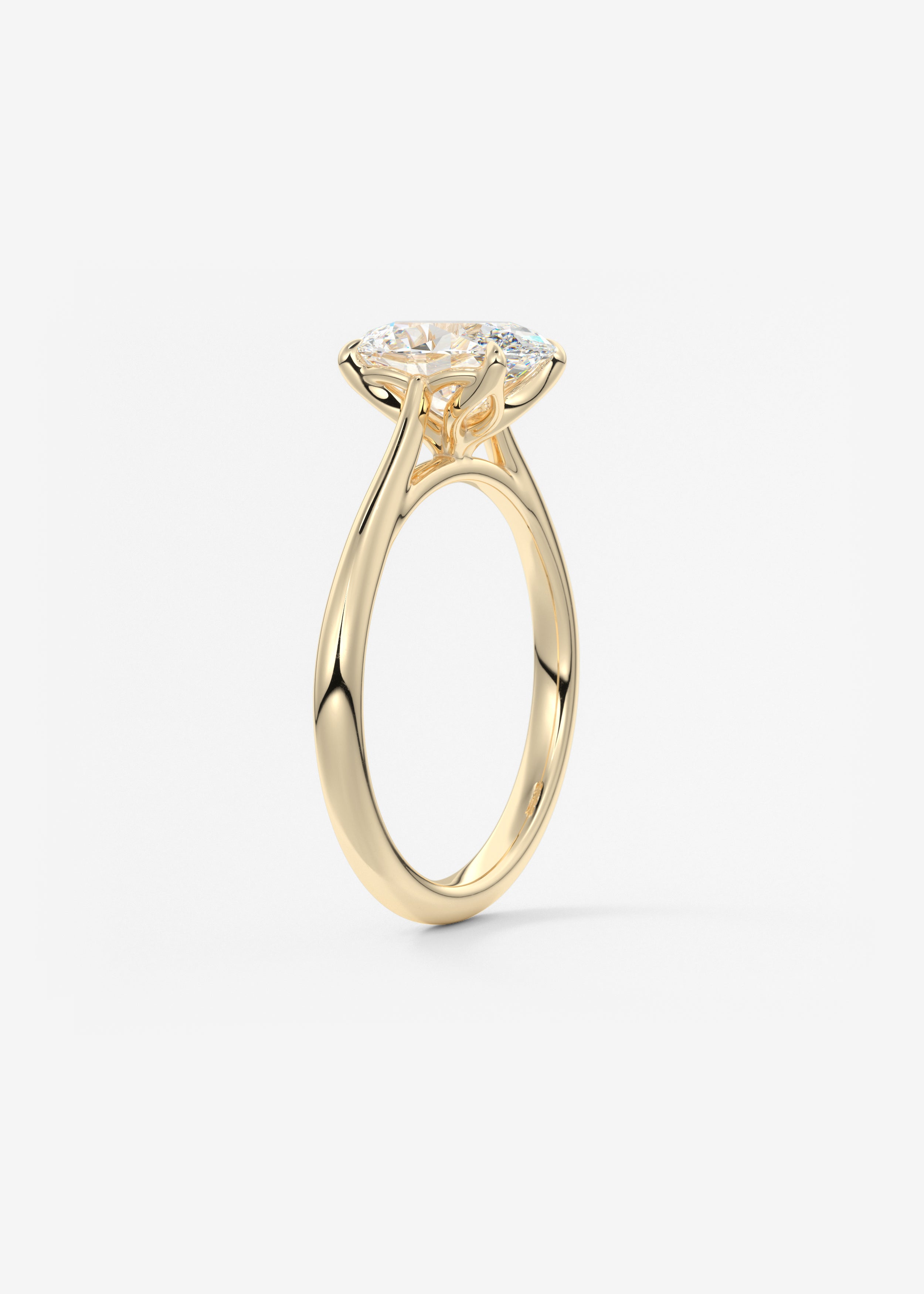 Oval Cathedral Lab Grown Diamond Engagement Ring