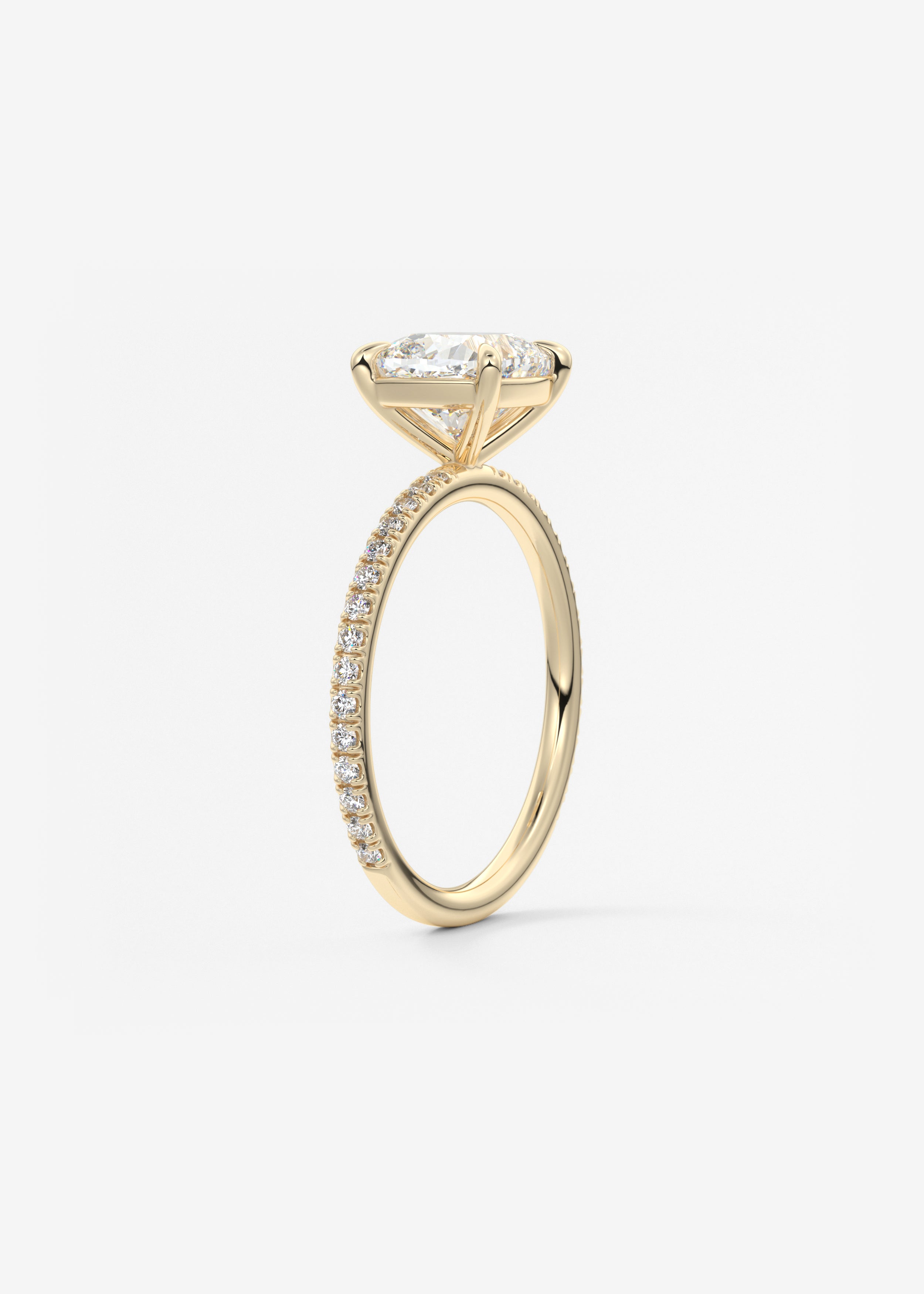 Cushion Pave Lab Grown Diamond Engagement Ring