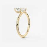 Emerald Solitaire Lab Grown Diamond Engagement Ring