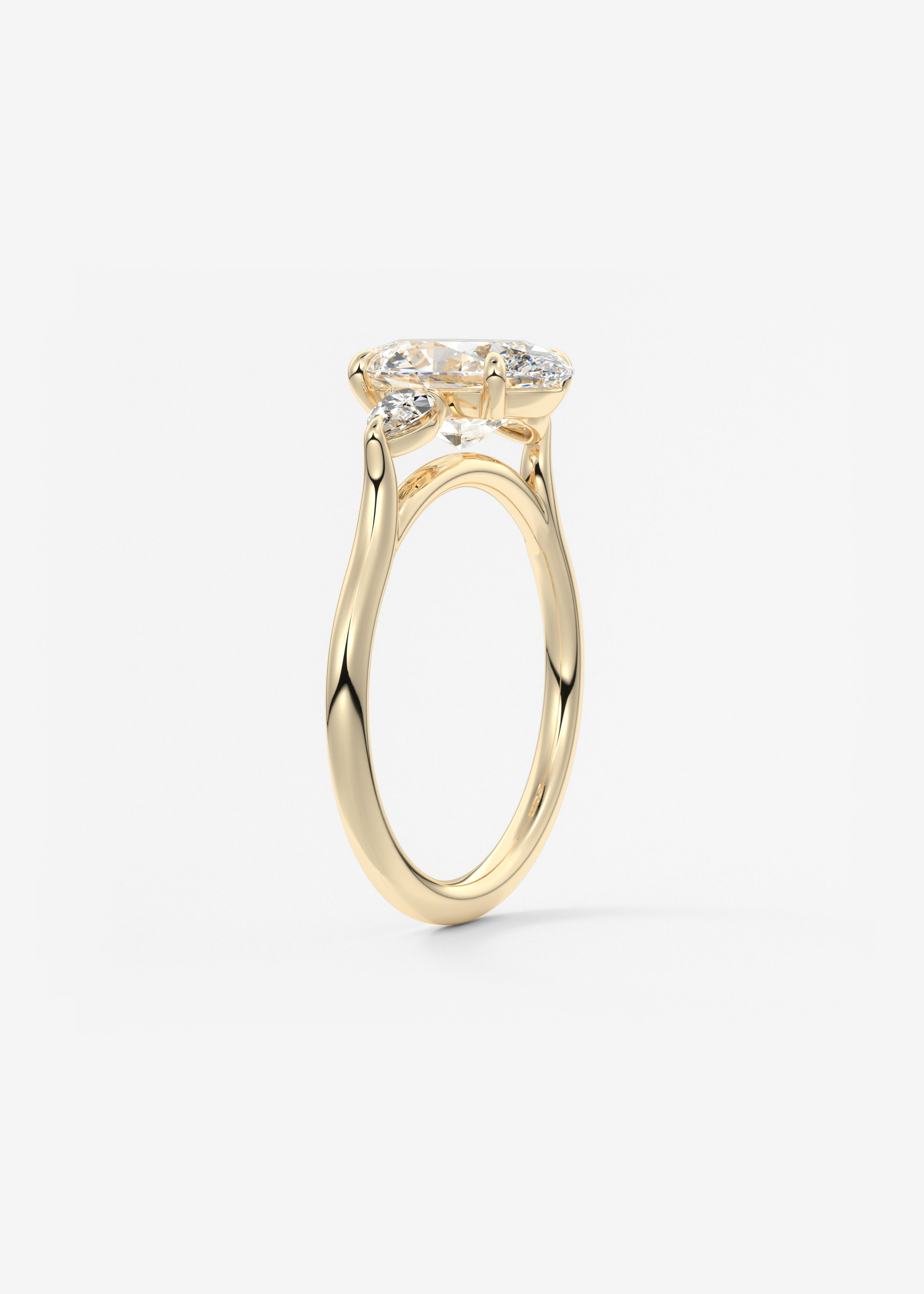 Oval Three Stone Lab Grown Diamond Engagement Ring
