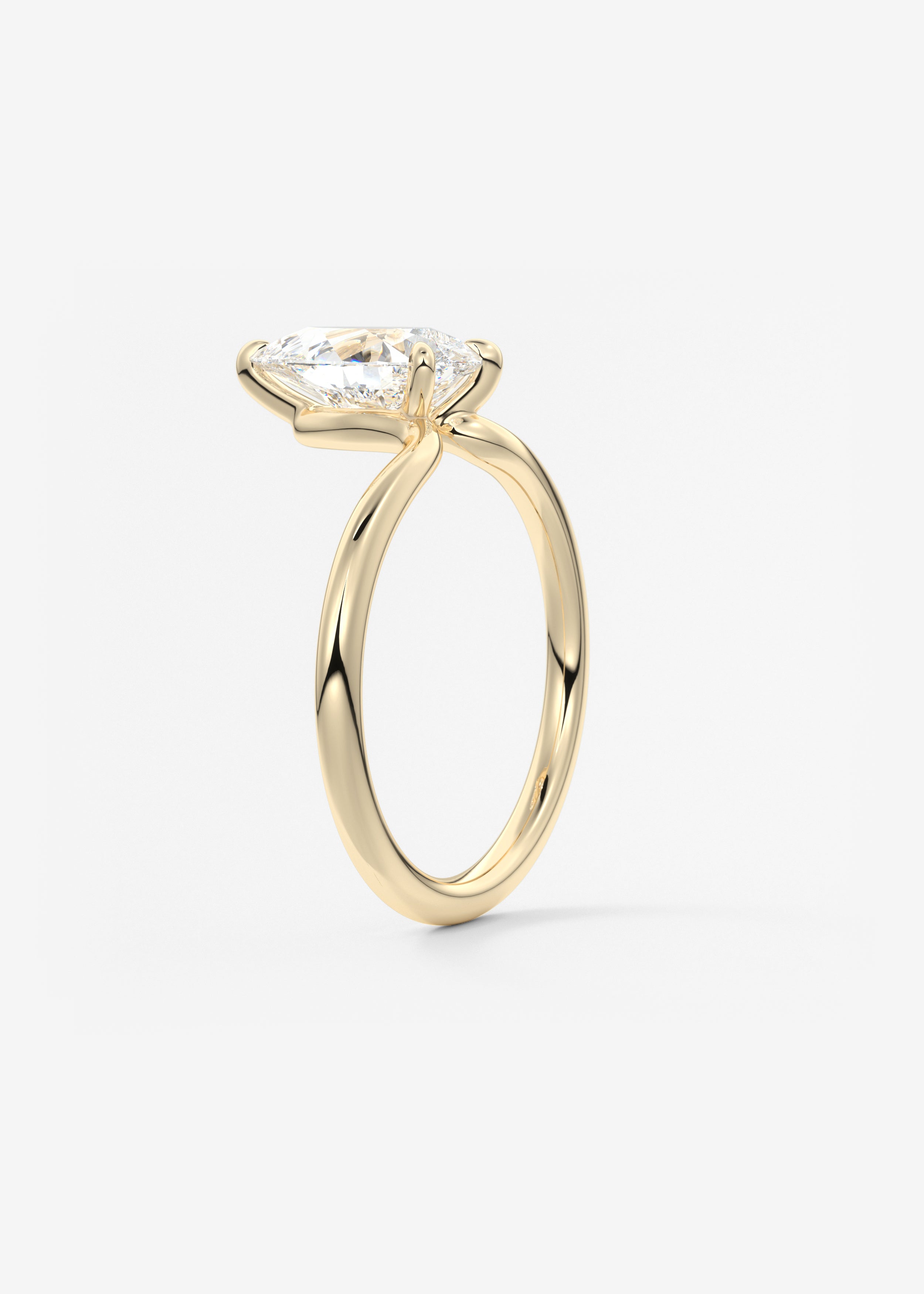 Pear Solitaire Lab Grown Diamond Engagement Ring