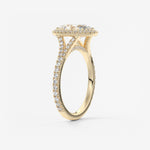 Oval Halo & Pave , Split Shank Lab Grown Diamond Engagement Ring
