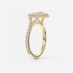 Pear Halo & Pave , Split Shank Lab Grown Diamond Engagement Ring