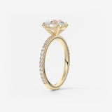 Round Pave Lab Grown Diamond Engagement Ring