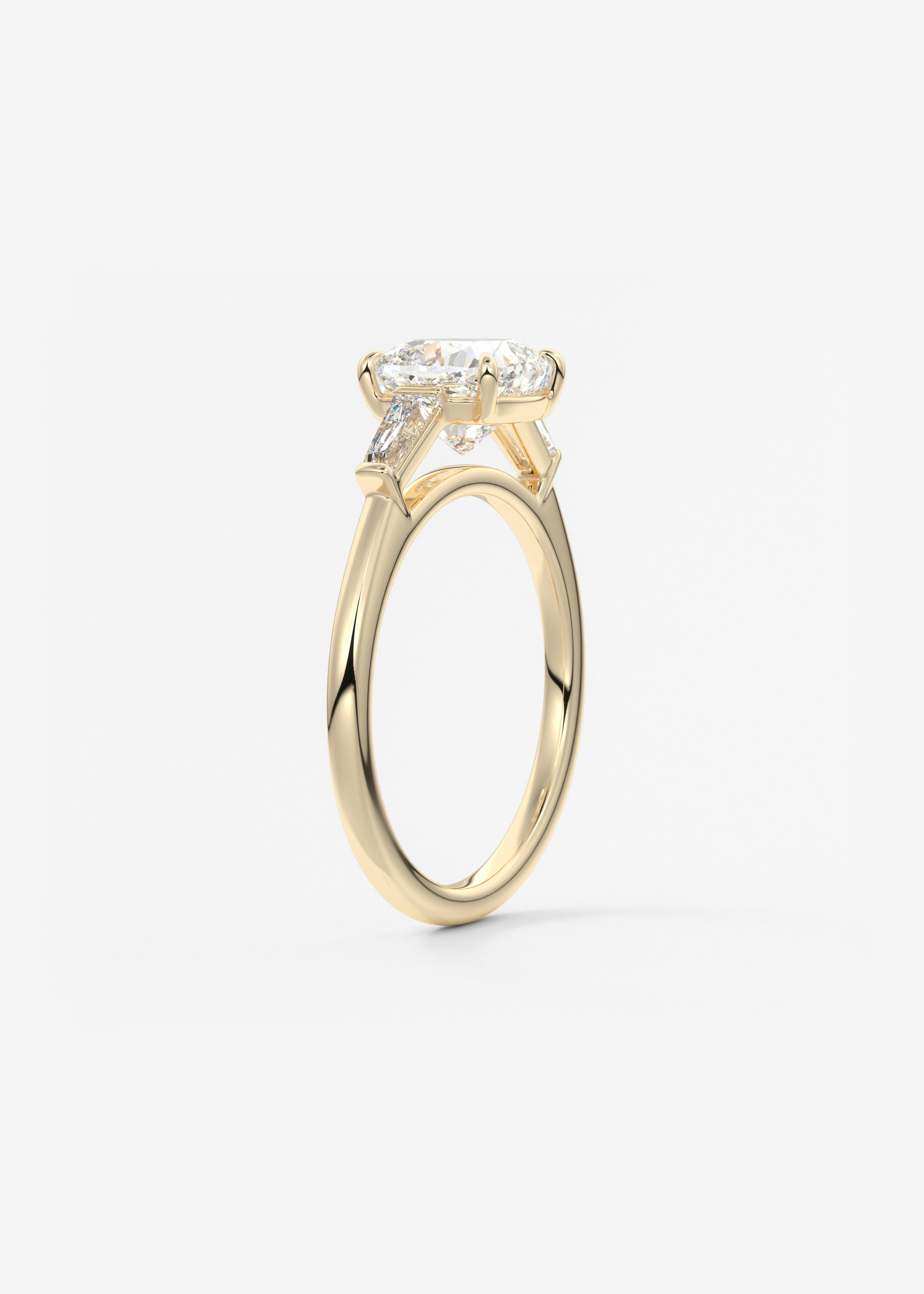 Cushion Three Stone Lab Grown Diamond Engagement Ring