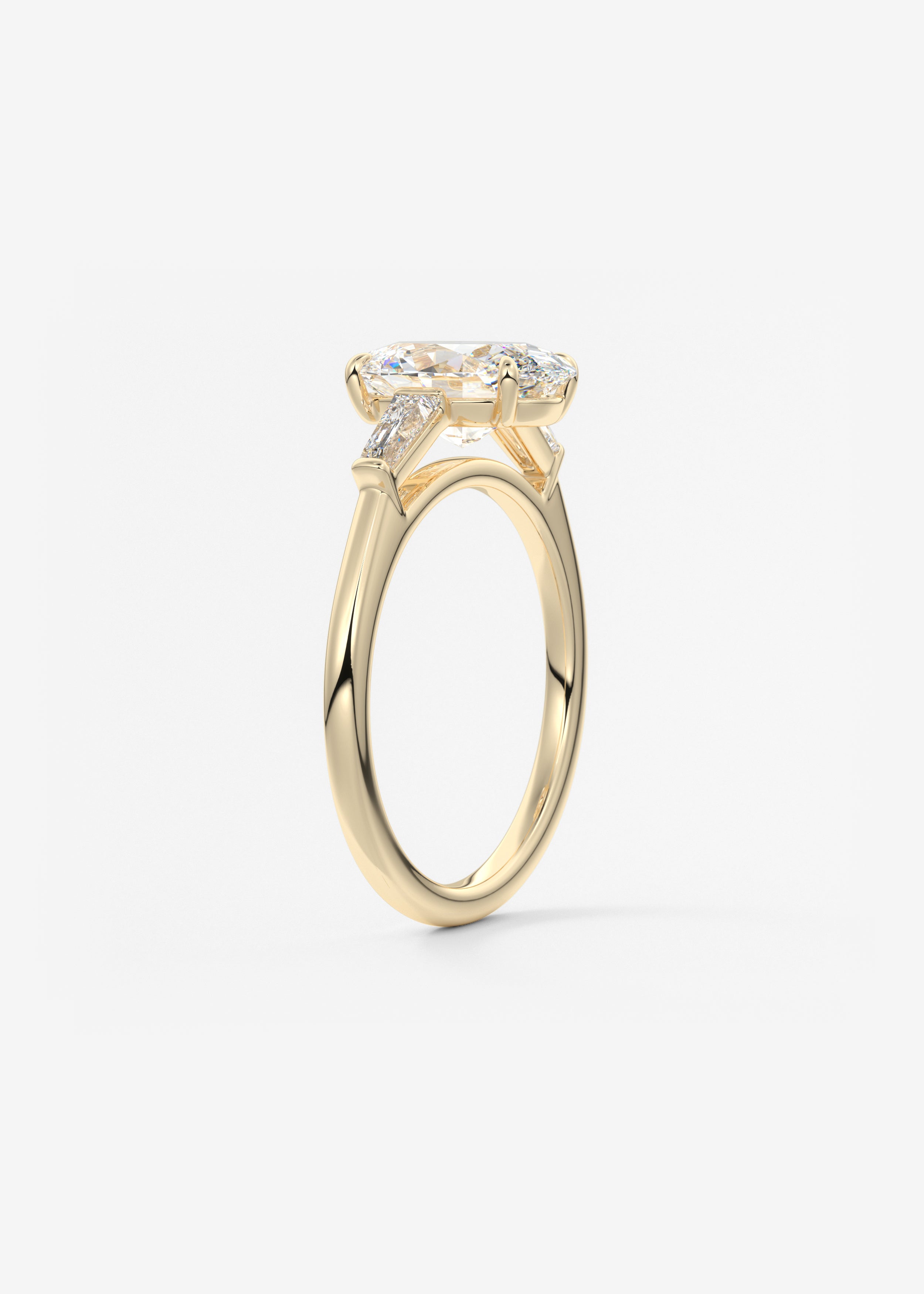 Oval Three Stone Lab Grown Diamond Engagement Ring