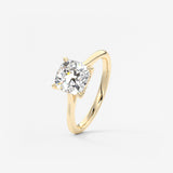 Cushion Cathedral Lab Grown Diamond Engagement Ring
