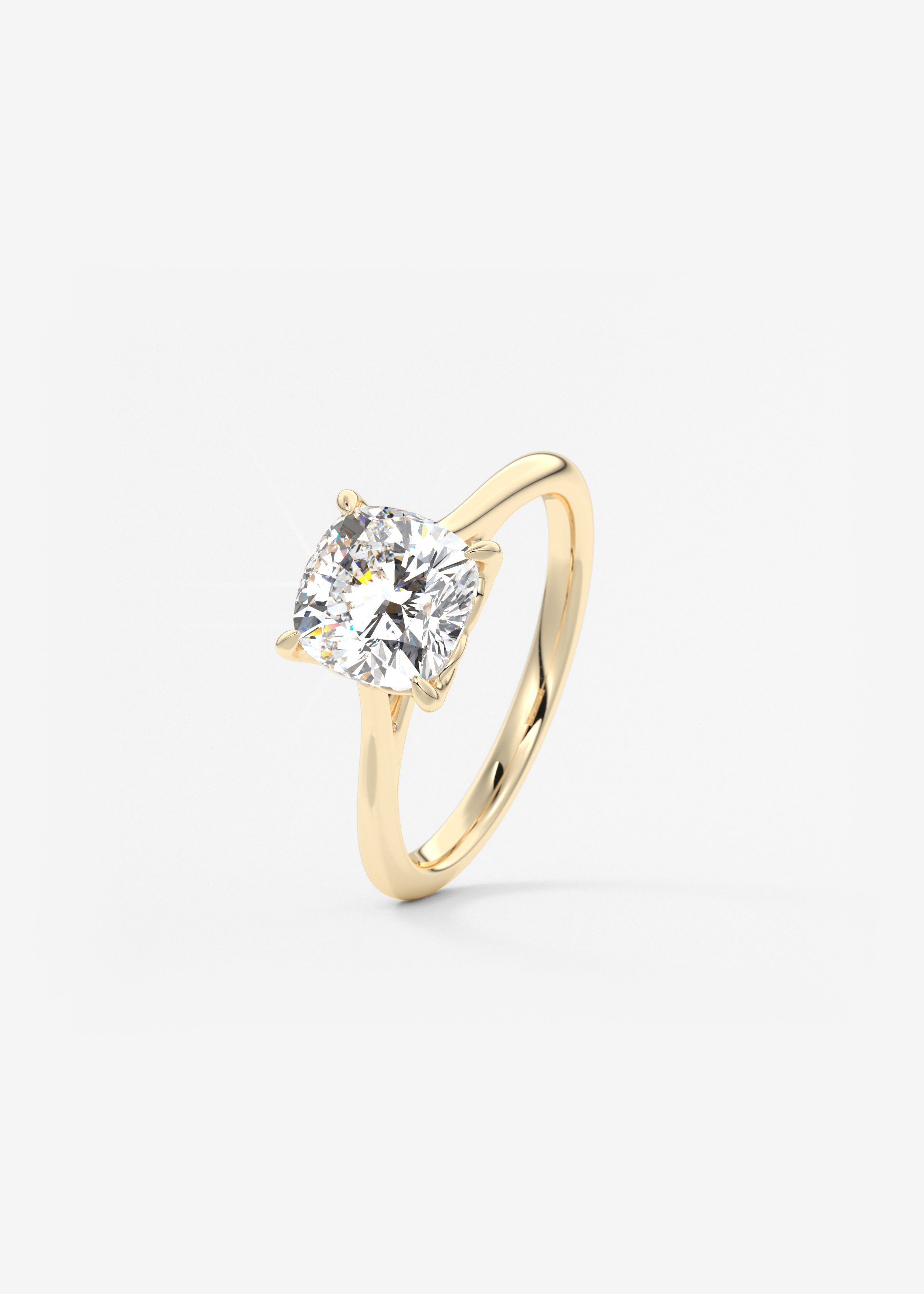 Cushion Cathedral Lab Grown Diamond Engagement Ring