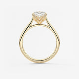 Cushion Cathedral Lab Grown Diamond Engagement Ring
