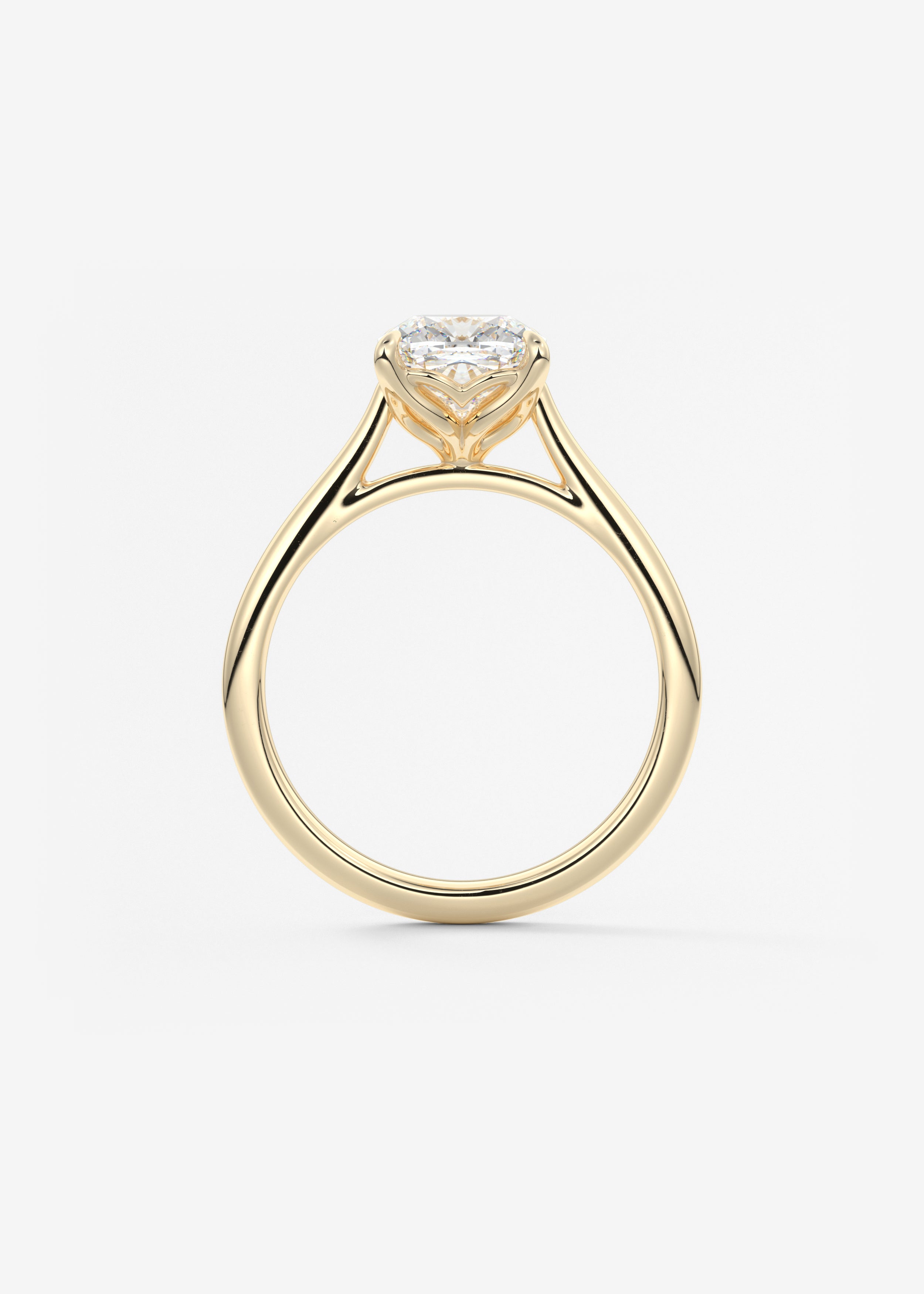 Cushion Cathedral Lab Grown Diamond Engagement Ring
