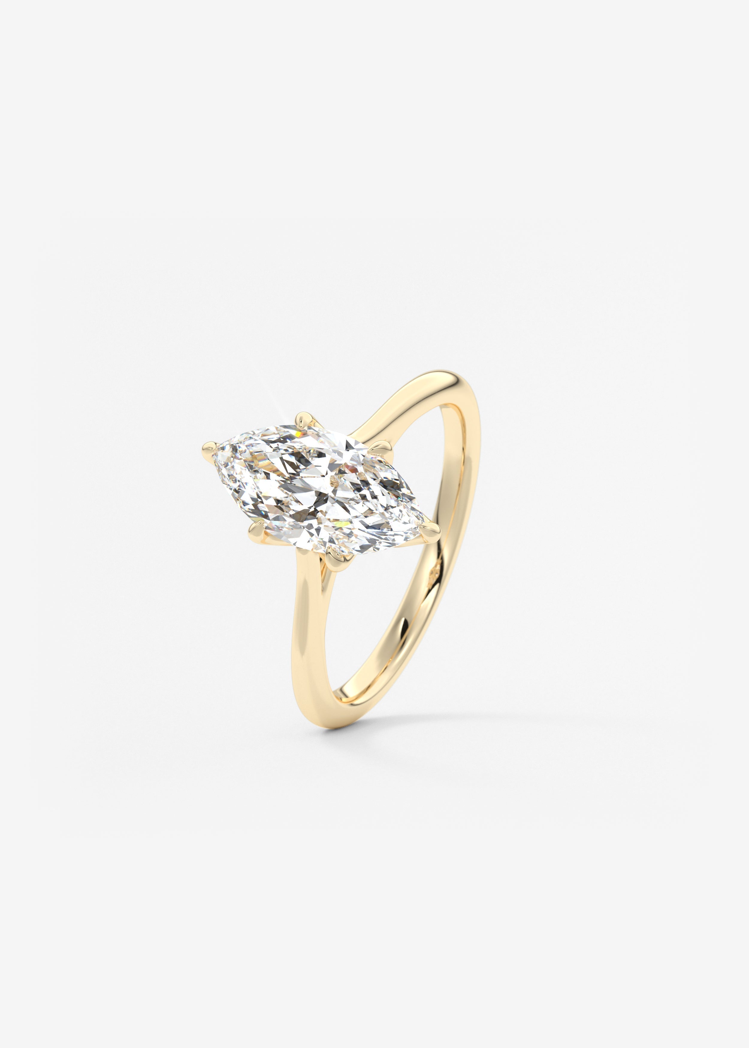 Marquise Cathedral Lab Grown Diamond Engagement Ring