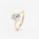 Oval Cathedral Lab Grown Diamond Engagement Ring