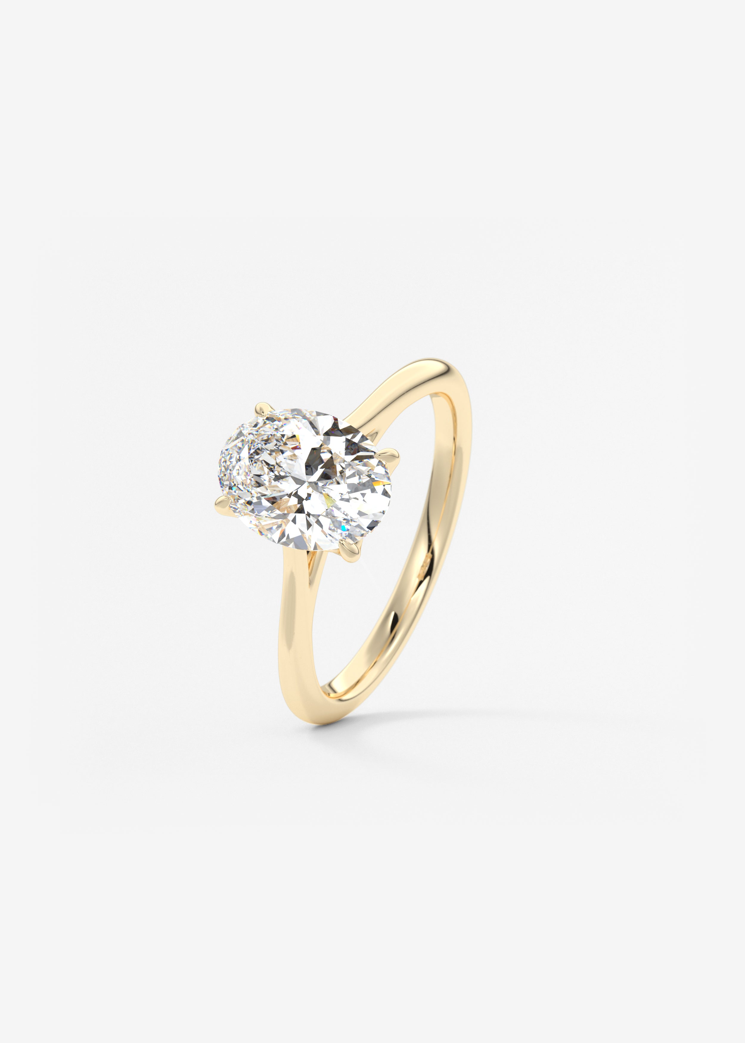 Oval Cathedral Lab Grown Diamond Engagement Ring