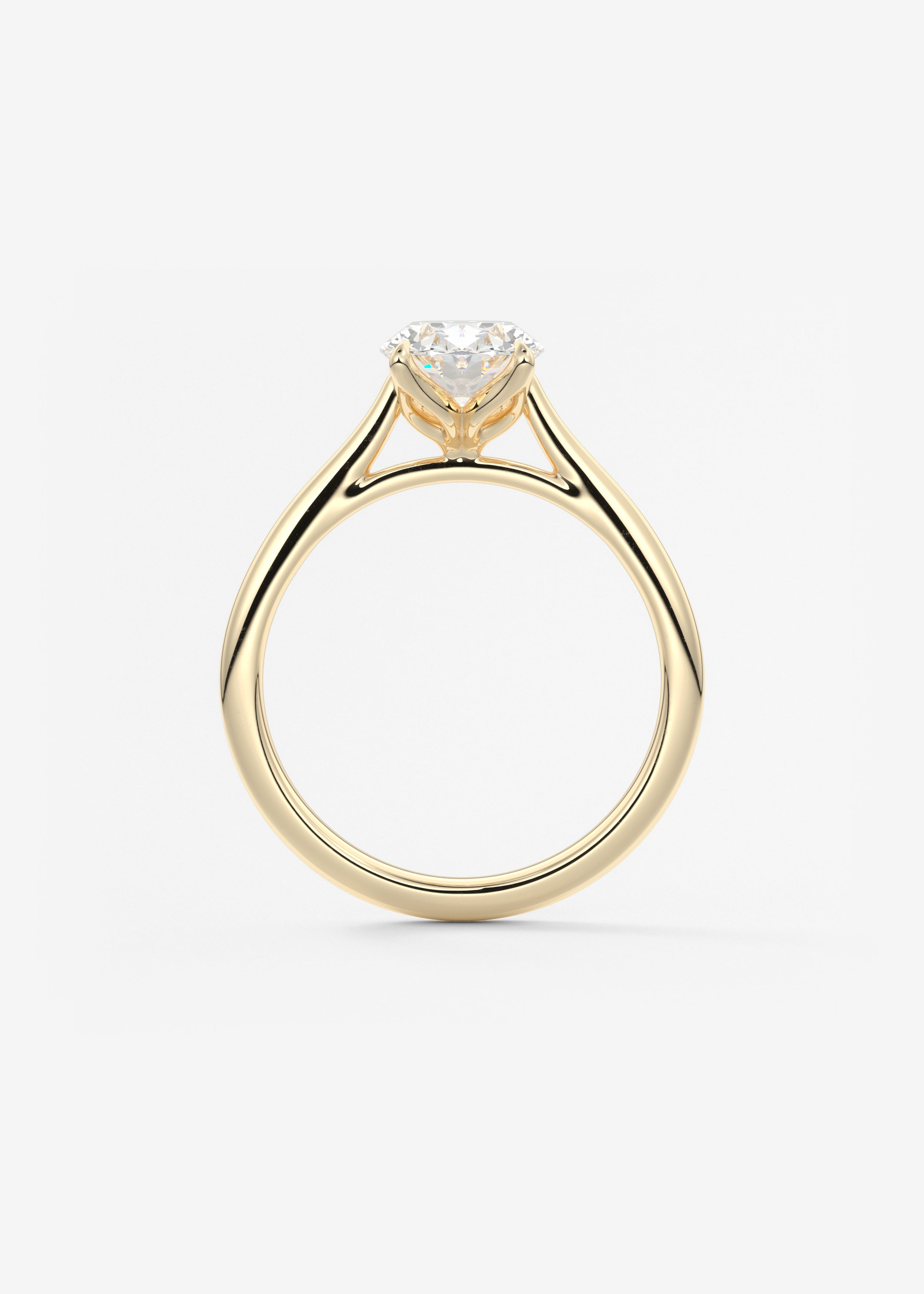 Oval Cathedral Lab Grown Diamond Engagement Ring