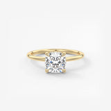 Cushion Hidden Halo Lab Grown Diamond Engagement Ring