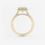 Cushion Halo & Pave , Split Shank Lab Grown Diamond Engagement Ring