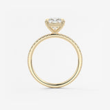 Cushion Pave Lab Grown Diamond Engagement Ring
