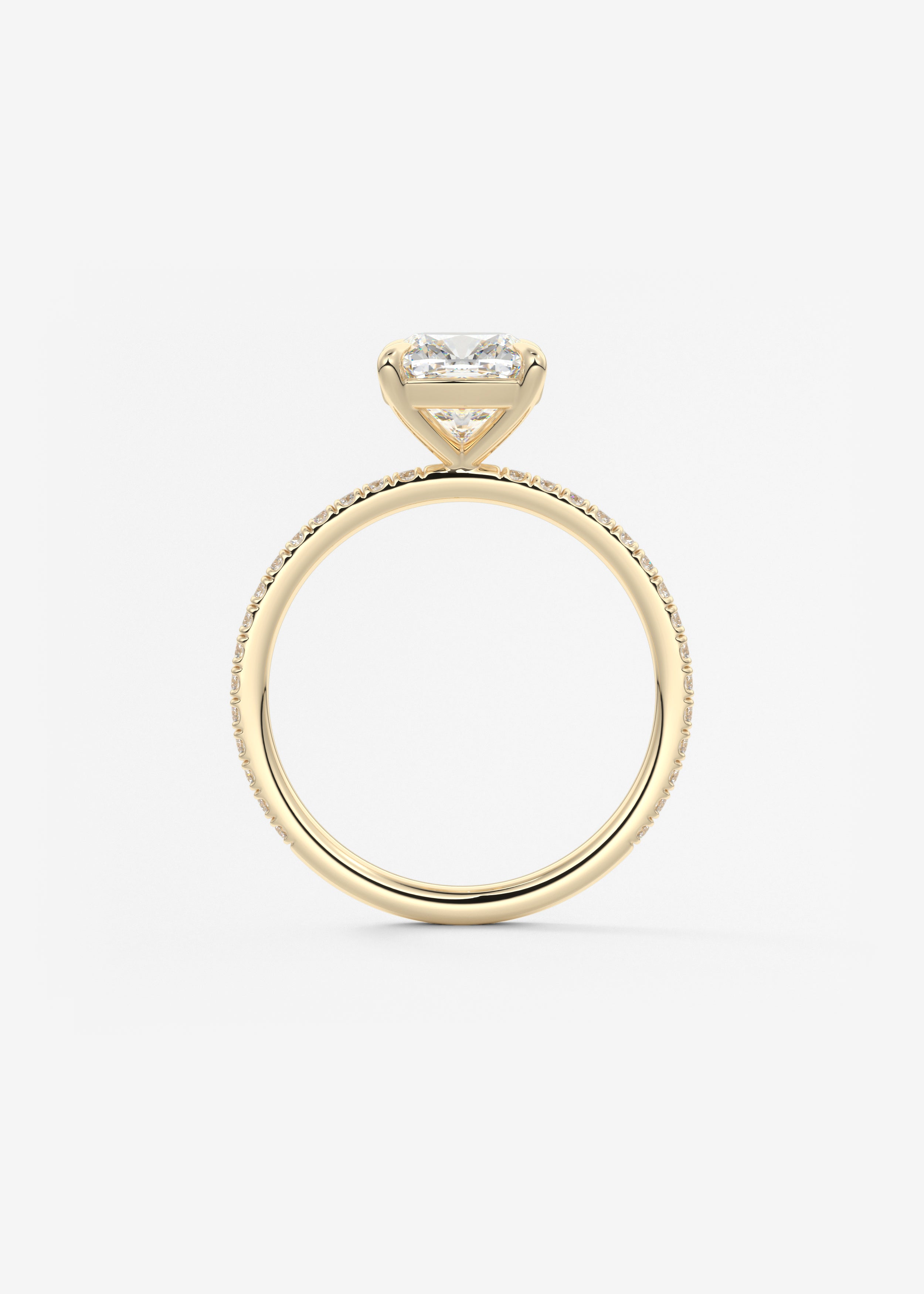Cushion Pave Lab Grown Diamond Engagement Ring