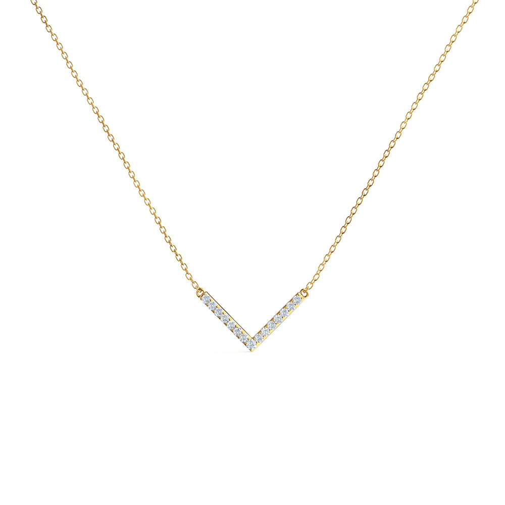 
                  
                    0.24 TCW Round Cut Moissanite Necklace With V Style
                  
                