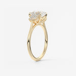 Asscher Three Stone Lab Grown Diamond Engagement Ring