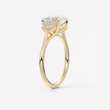 Asscher Three Stone Lab Grown Diamond Engagement Ring