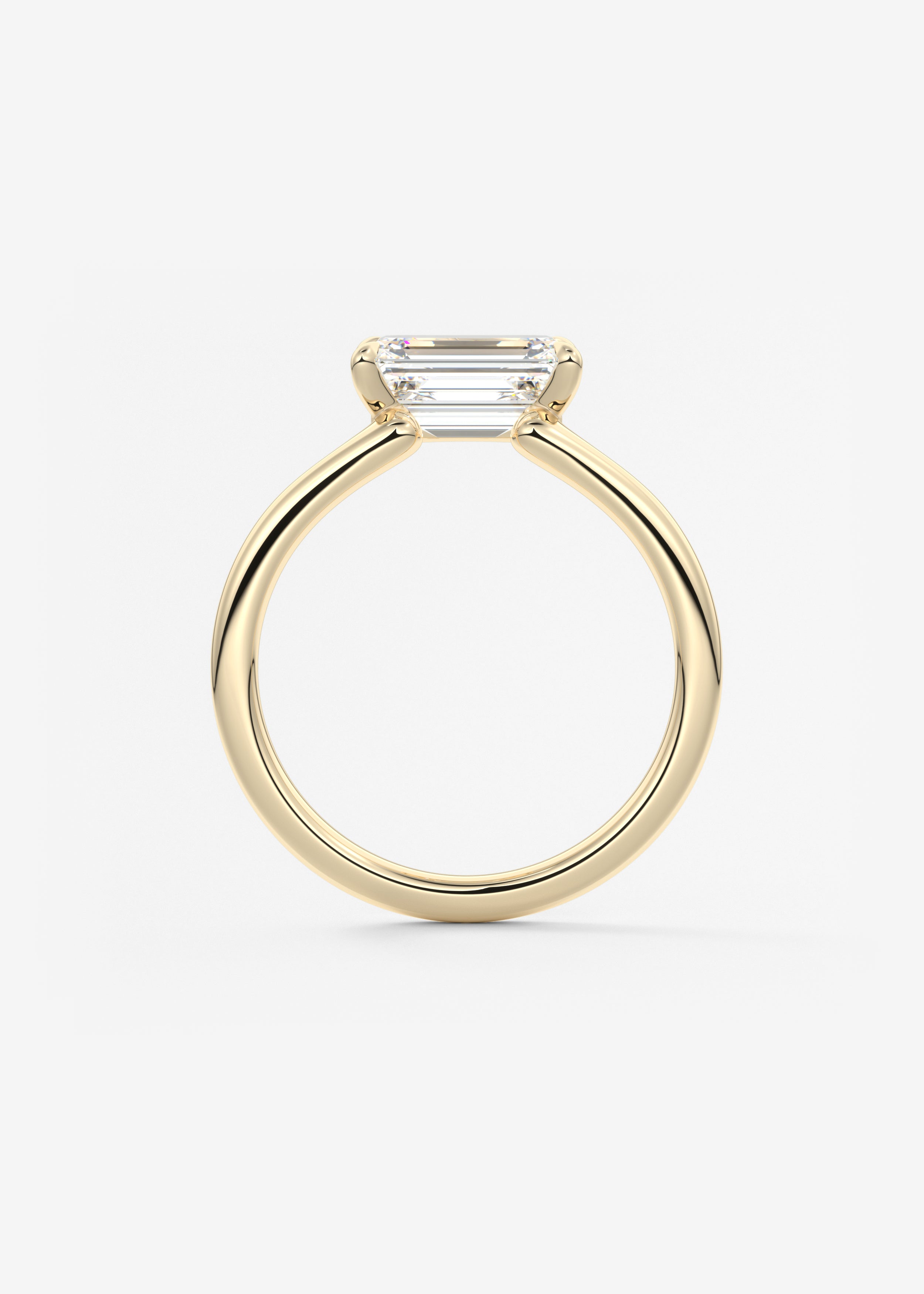 Emerald Solitaire Lab Grown Diamond Engagement Ring