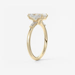 Emerald Three Stone Lab Grown Diamond Engagement Ring