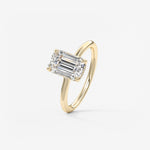 Emerald Hidden Halo Lab Grown Diamond Engagement Ring