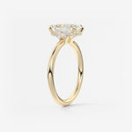 Emerald Hidden Halo Lab Grown Diamond Engagement Ring