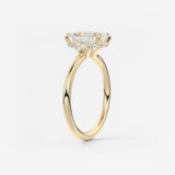 Emerald Hidden Halo Lab Grown Diamond Engagement Ring