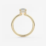 Emerald Hidden Halo Lab Grown Diamond Engagement Ring