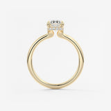 Emerald Hidden Halo Lab Grown Diamond Engagement Ring