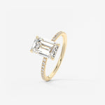 Emerald Pave Lab Grown Diamond Engagement Ring