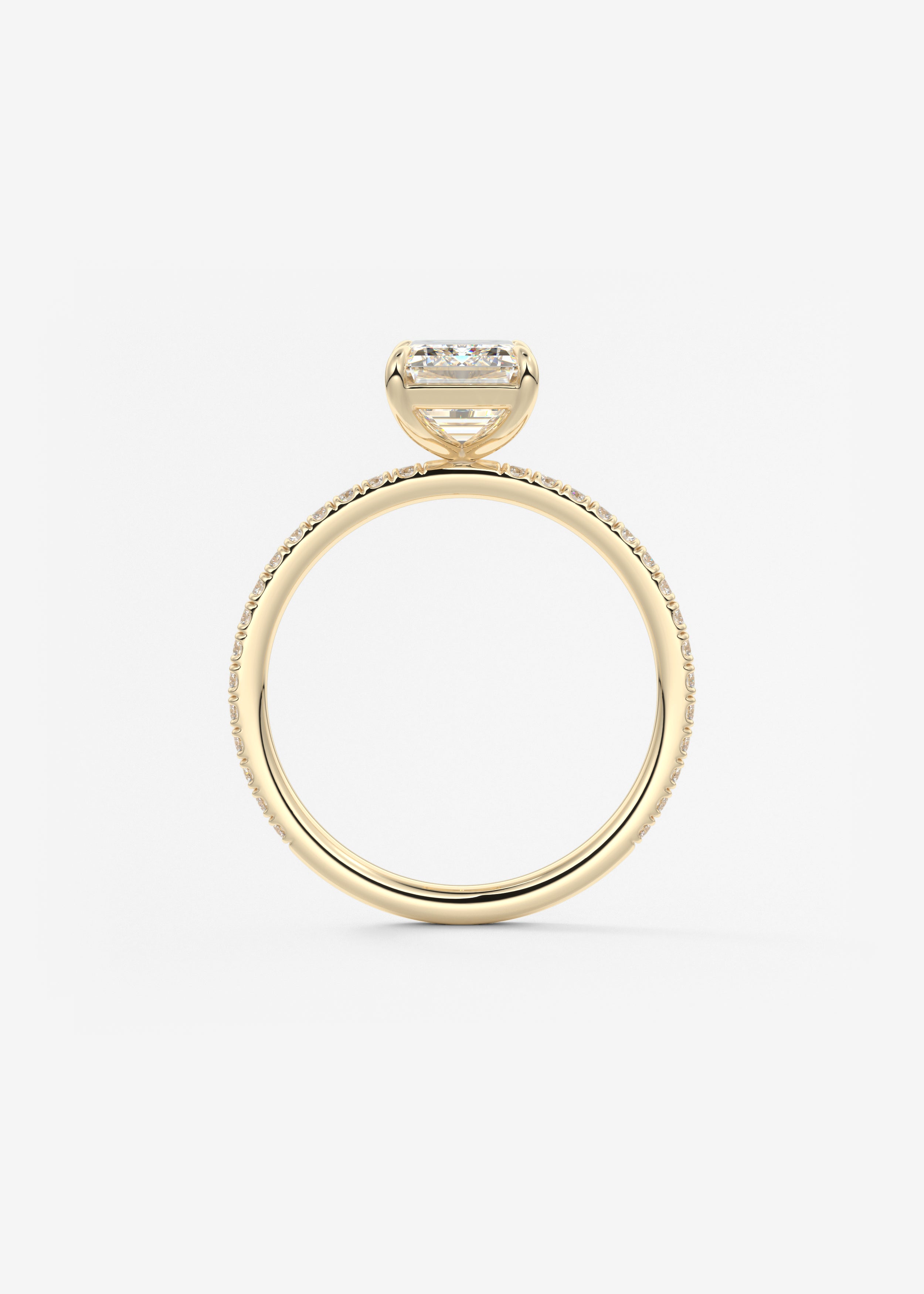 Emerald Pave Lab Grown Diamond Engagement Ring