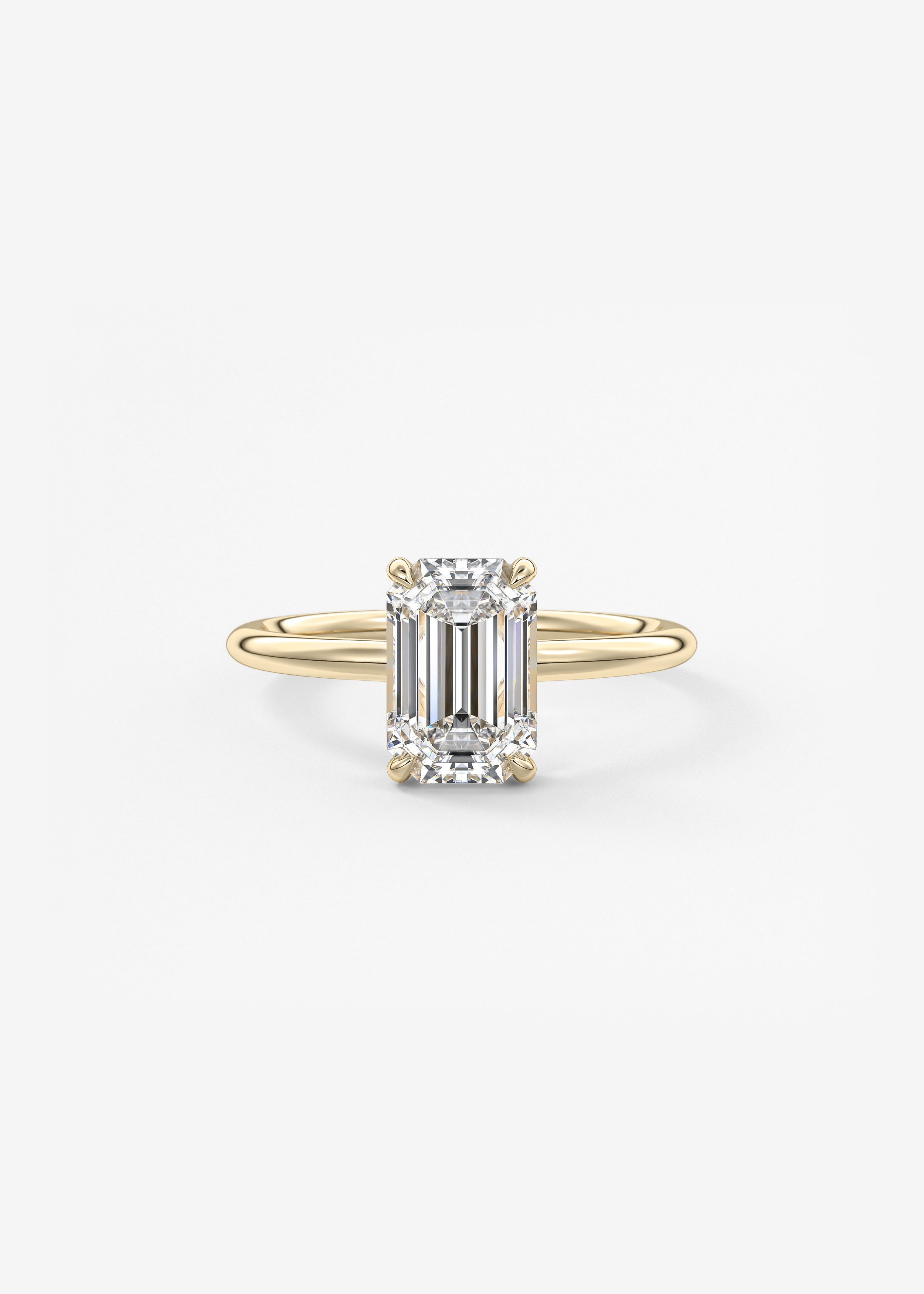 Emerald Hidden Halo Lab Grown Diamond Engagement Ring