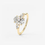 Oval Three Stone Lab Grown Diamond Engagement Ring