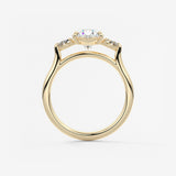 Oval Three Stone Lab Grown Diamond Engagement Ring