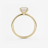 Cushion Hidden Halo Lab Grown Diamond Engagement Ring
