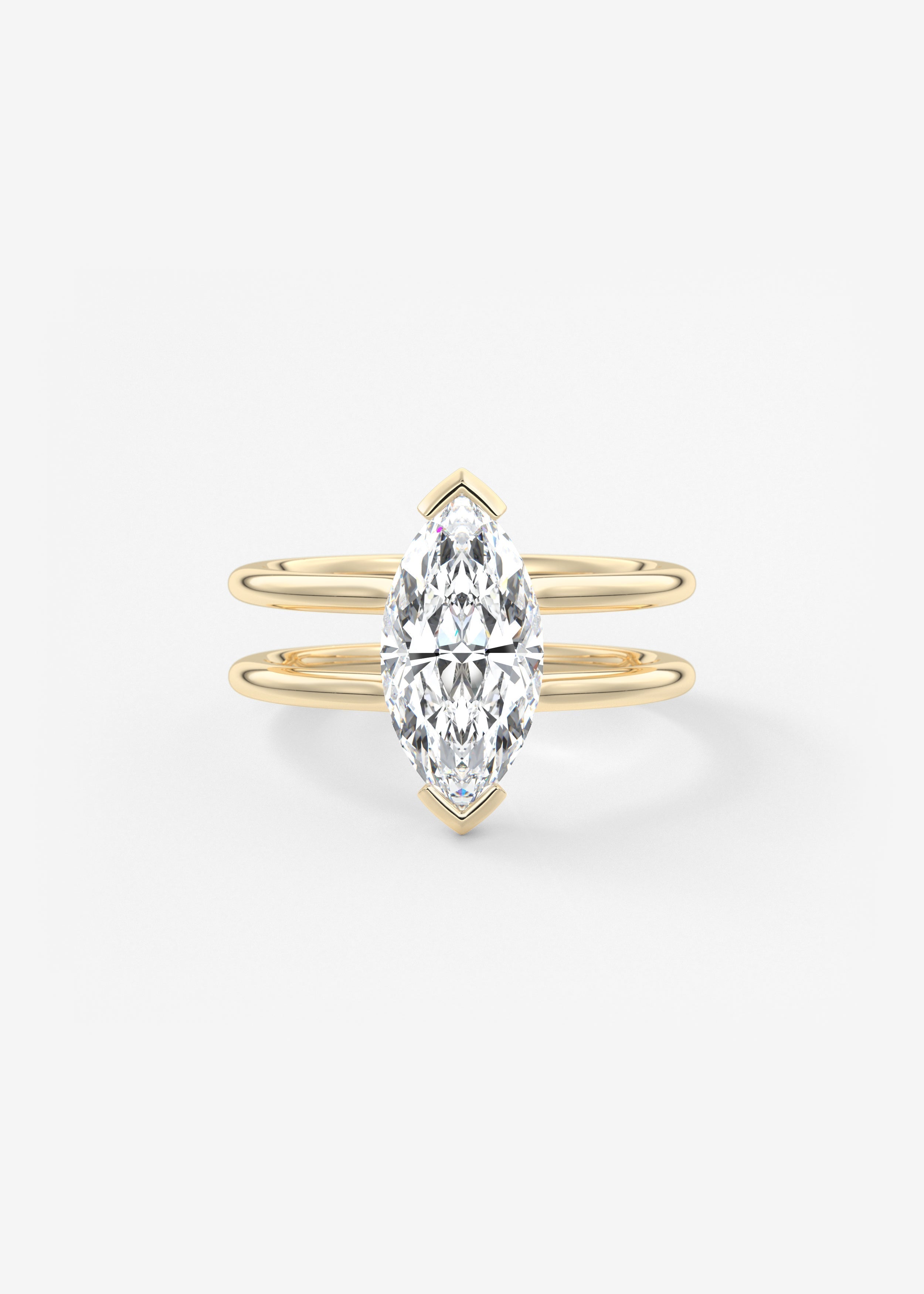 Marquise Cathedral Lab Grown Diamond Engagement Ring