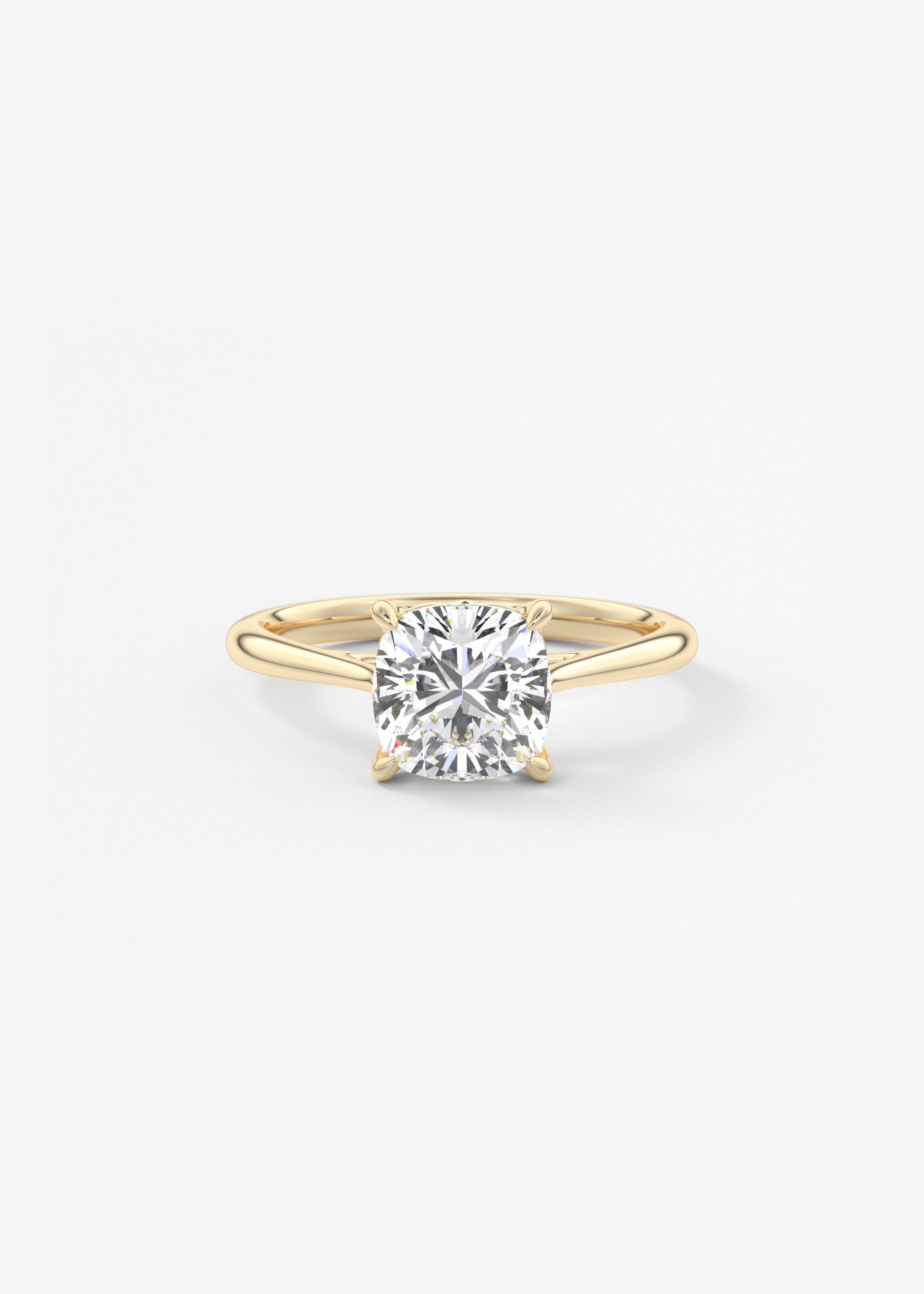 Cushion Cathedral Lab Grown Diamond Engagement Ring