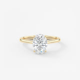 Oval Cathedral Lab Grown Diamond Engagement Ring