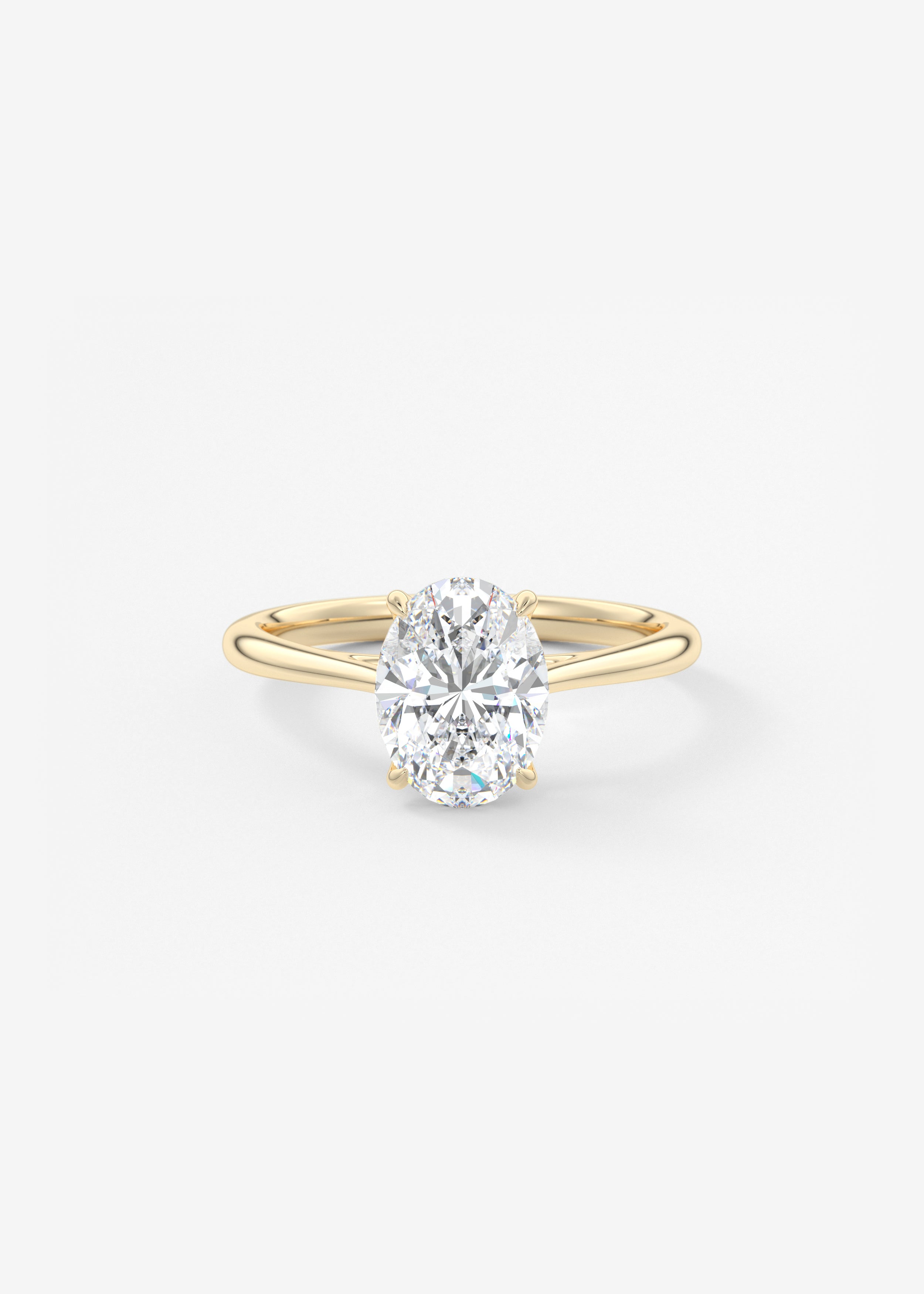 Oval Cathedral Lab Grown Diamond Engagement Ring