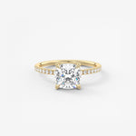 Cushion Pave Lab Grown Diamond Engagement Ring