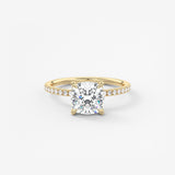 Cushion Pave Lab Grown Diamond Engagement Ring