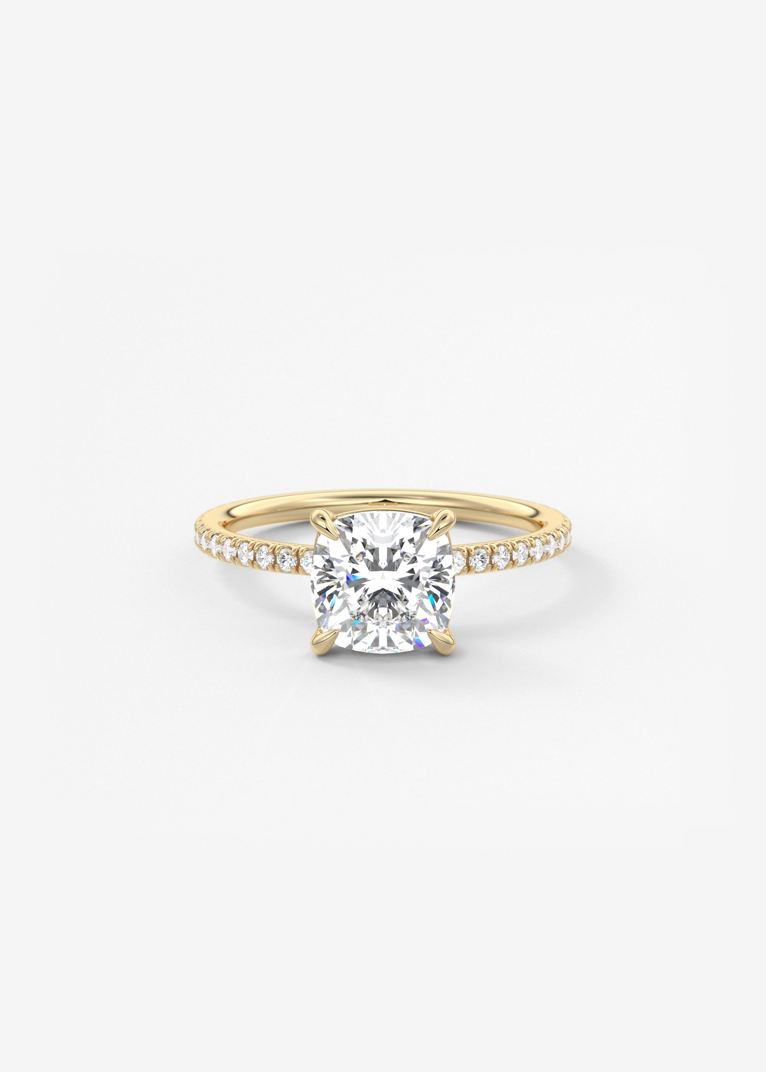 Cushion Pave Lab Grown Diamond Engagement Ring