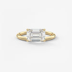 Emerald Solitaire Lab Grown Diamond Engagement Ring