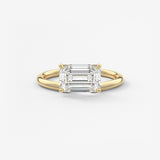 Emerald Solitaire Lab Grown Diamond Engagement Ring