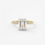 Emerald Pave Lab Grown Diamond Engagement Ring