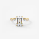 Emerald Pave Lab Grown Diamond Engagement Ring
