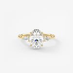 Oval Three Stone Lab Grown Diamond Engagement Ring